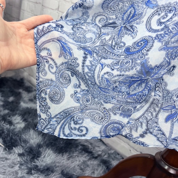 👗Like New |•ALYX•| White Blue Paisley Dress Size 18W - Picture 7 of 12